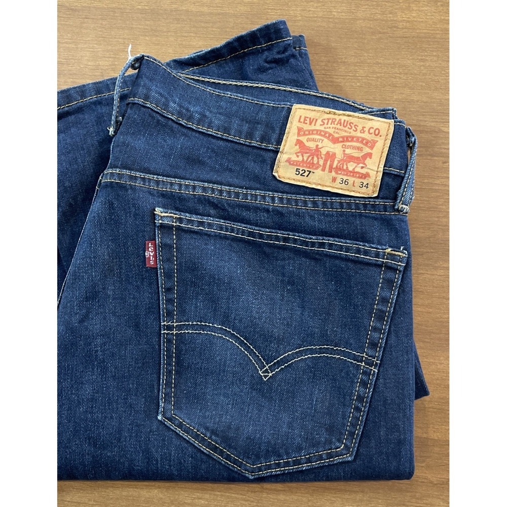 Levi's 527 Boot Cut 36x34 Blue Dark Wash